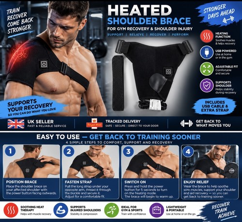 Heated shoulder brace gym - heated,