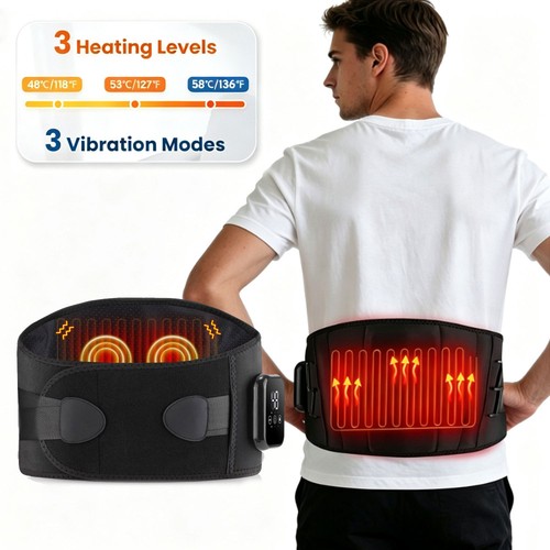 Cordless heated back brace - heated,