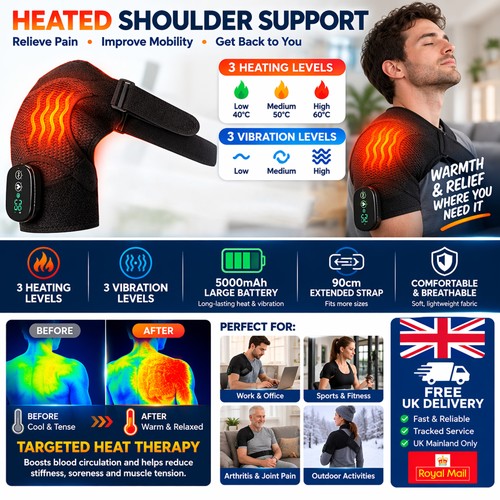 Cordless heated shoulder wrap - heated,