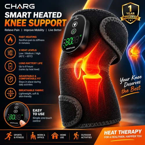 Rechargeable heated knee - rechargeable, brace